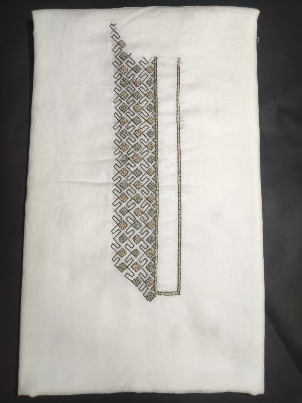 Premium Hand Embroidered Kurta Pajama fabric set (unstitched)