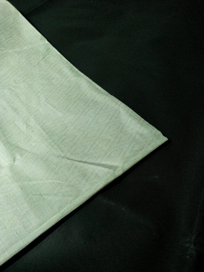 Mint Green Cotton Linen Jacquard Embroidered Kurta Pajama Fabric Set – Dark Grey Designer Embroidery – Unstitched – 2m Kurta + 1.25m Pajama – 58" Width