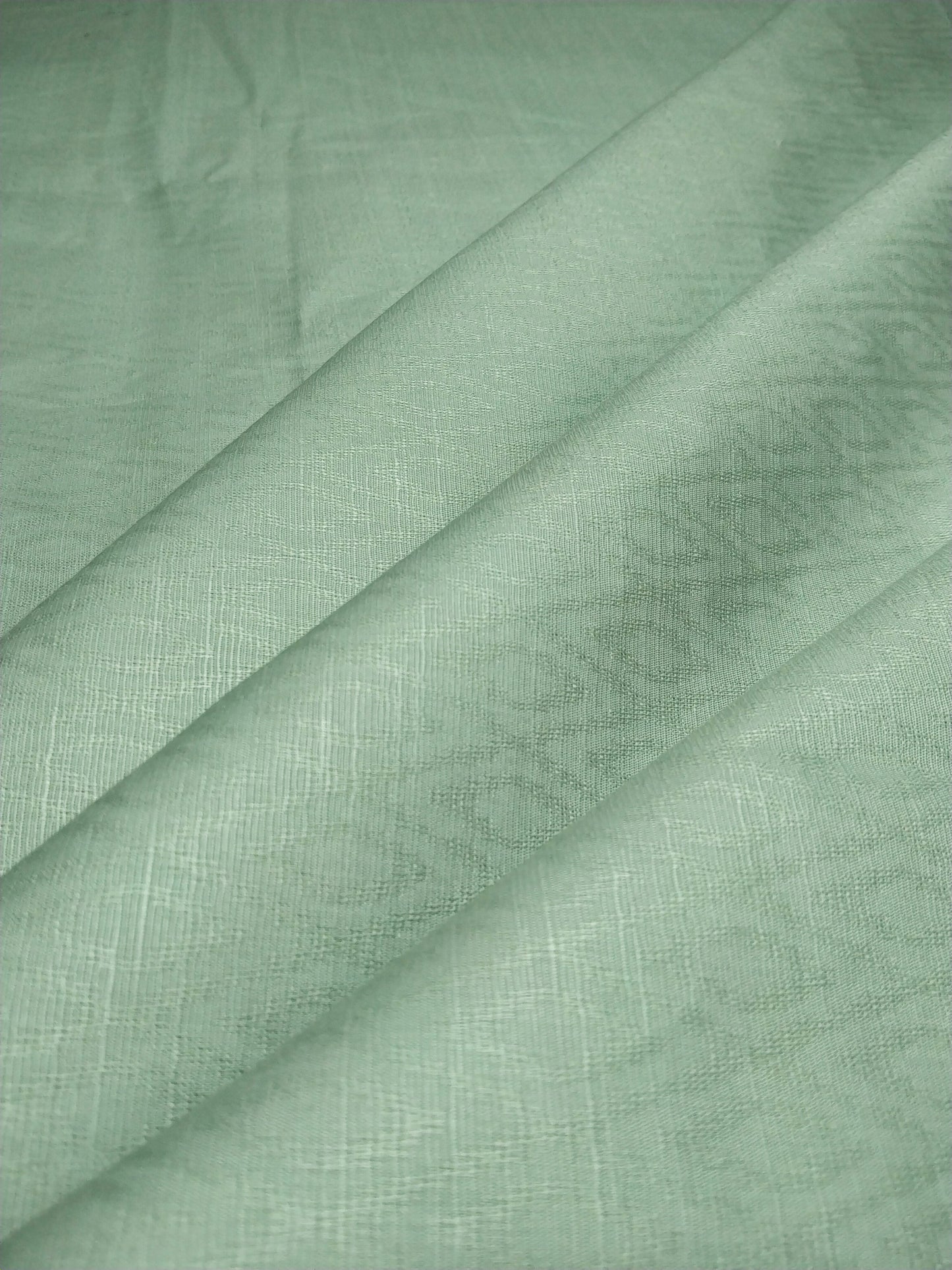 Mint Green Cotton Linen Jacquard Embroidered Kurta Pajama Fabric Set – Dark Grey Designer Embroidery – Unstitched – 2m Kurta + 1.25m Pajama – 58" Width