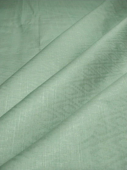 Mint Green Cotton Linen Jacquard Embroidered Kurta Pajama Fabric Set – Dark Grey Designer Embroidery – Unstitched – 2m Kurta + 1.25m Pajama – 58" Width