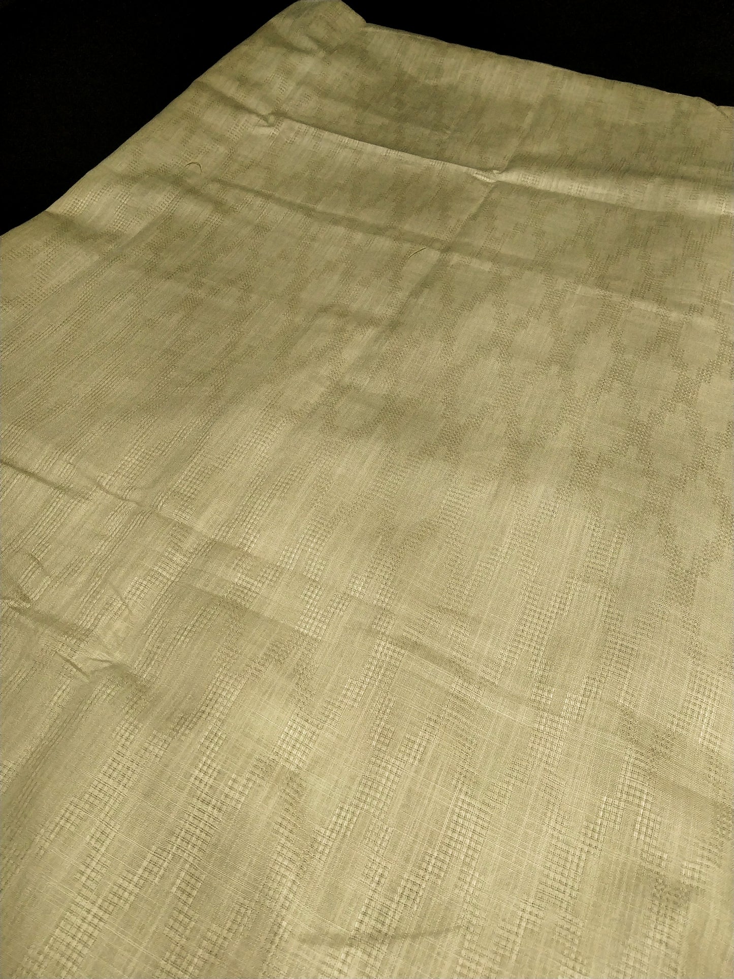 Cream Cotton Linen Jacquard Embroidered Kurta Pajama Fabric Set – Tone-on-Tone Designer Work – Unstitched – 2m Kurta + 1.25m Pajama – 58" Width