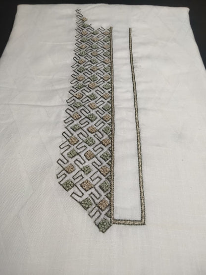 Premium Hand Embroidered Kurta Pajama fabric set (unstitched)