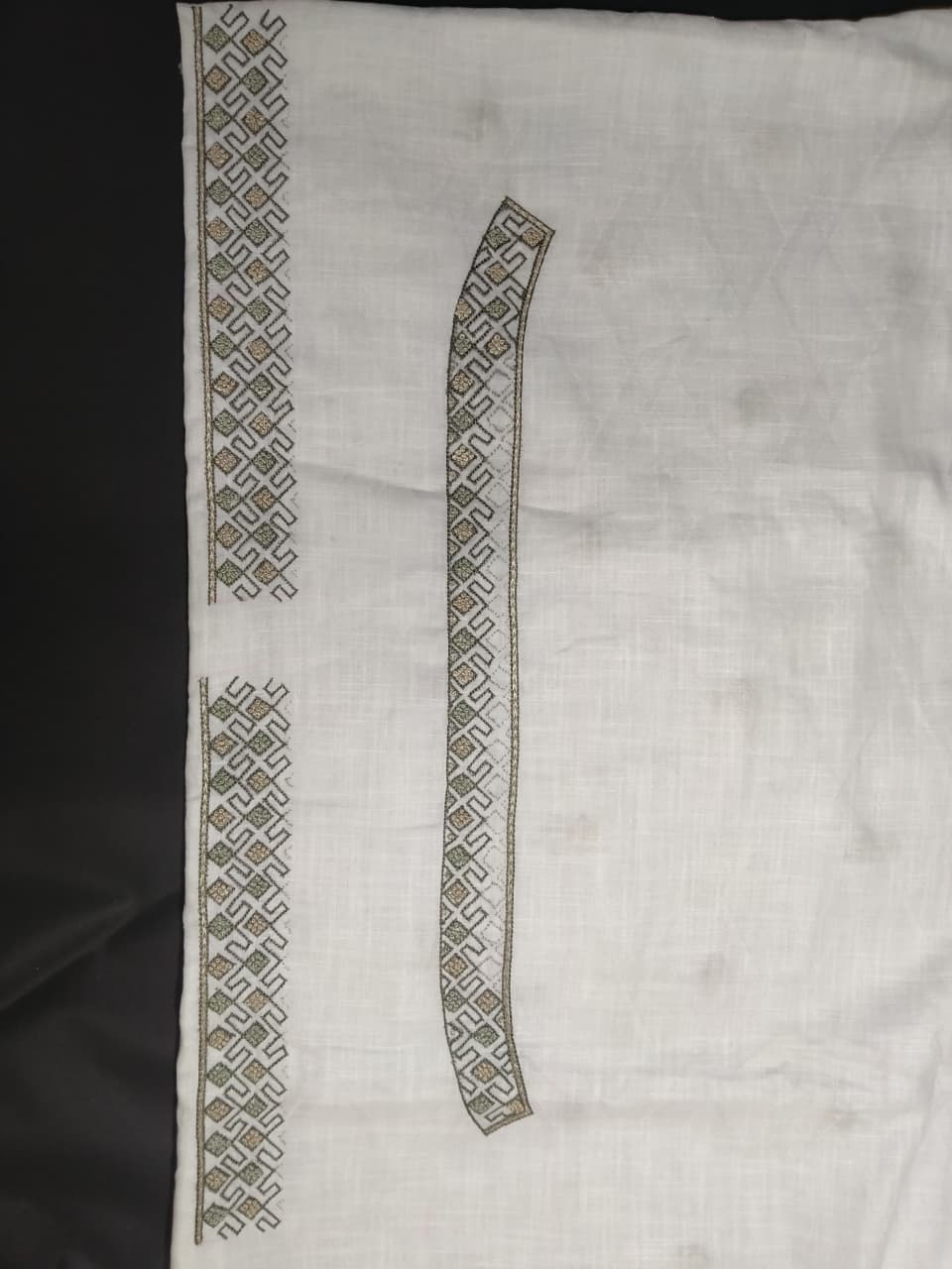Premium Hand Embroidered Kurta Pajama fabric set (unstitched)