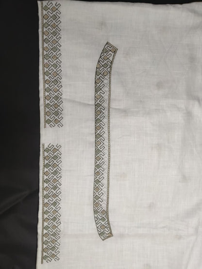 Premium Hand Embroidered Kurta Pajama fabric set (unstitched)